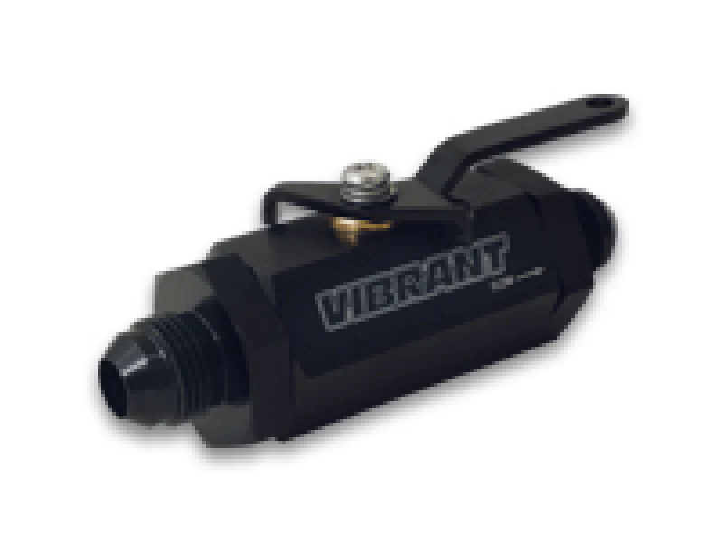 Vibrant -4AN to -4AN Male Shut Off Valve - Black - Image 3