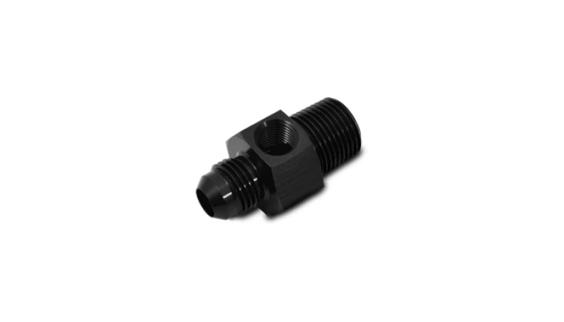 Vibrant -8AN Male to 1/4in NPT Male Union Adapter Fitting w/ 1/8in NPT Port - Image 5
