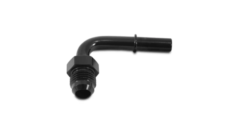 Vibrant 90 Degree Aluminum AN to Male Quick Connect Fitting -8AN - 0.375in Barb Size - Image 2