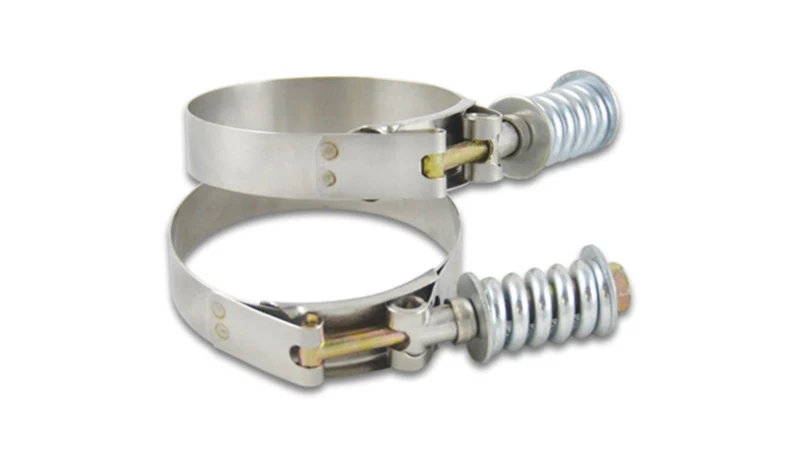 Vibrant SS T-Bolt Clamps Pack of 2 Size Range: 6.25in to 6.55in OD For use w/ 6in ID Coupling - Image 3
