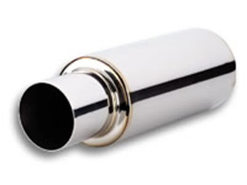 Vibrant TPV Turbo Round Muffler (23in Long) with 4in Round Tip Straight Cut - 3in inlet I.D. - Image 3