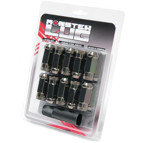 Wheel Mate Monster Locking Lug Nut Set of 4 - Black Chrome 14x1.50 - Image 2