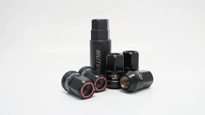 Wheel Mate Muteki HR38 Open End Lug Nuts 12x1.50 Black Chrome / Blue Ring - Image 2
