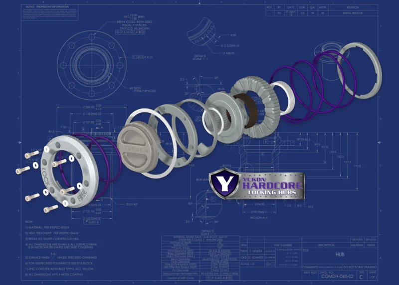 Yukon Gear Hardcore Locking Hub Set For Dana 60 / 35 Spline. 79-91 GM / 78-97 Ford / 79-93 Dodge - Image 8