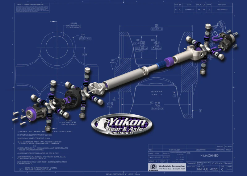 Yukon Gear Heavy Duty Driveshaft for 07-11 Jeep JK Front A/T Only - Image 6